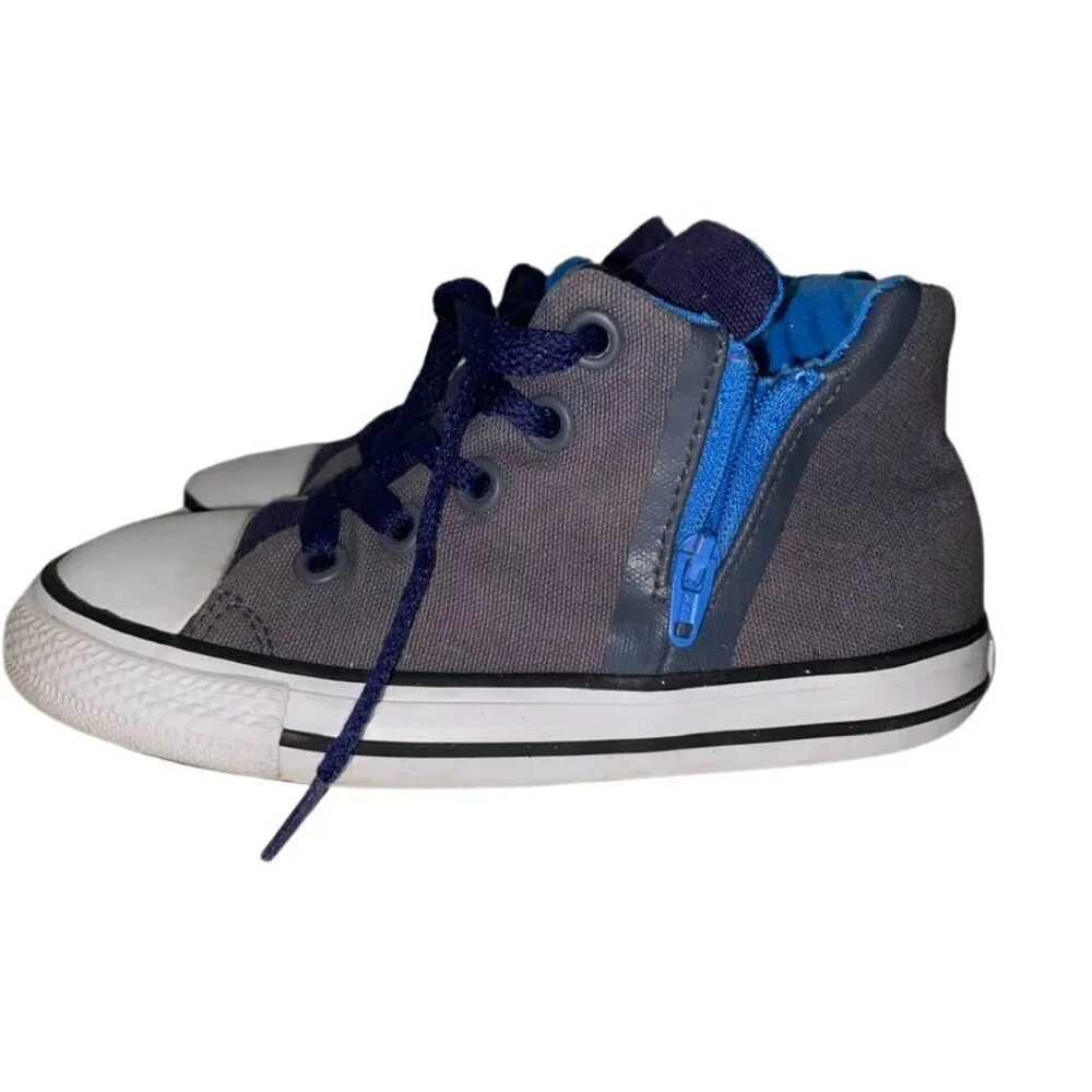 Converse Chuck Taylor All Star High Top Zip Sneakers Toddler/Infant Size 10 Gray